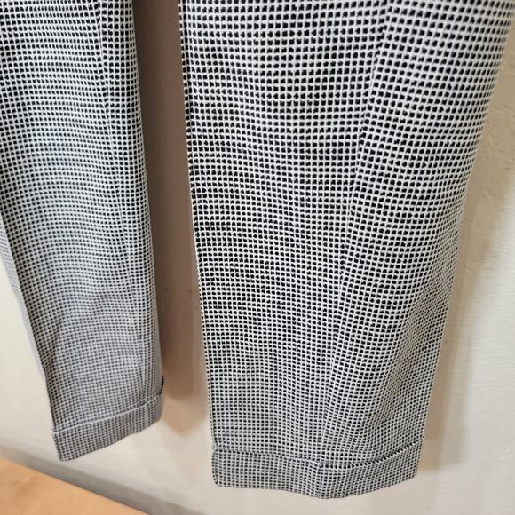 Hugo Boss Acrila Pants 6 White Black Check Slacks Texture Business Corpcore - Picture 3 of 13